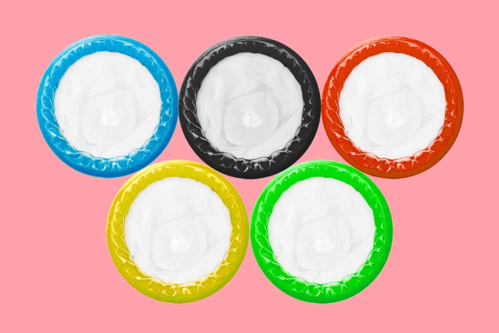 Olympische Ringe mit Kondomen. (c) AdobeStock/ K2