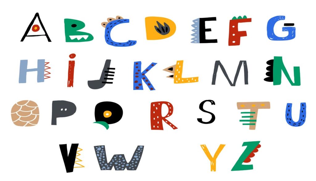 Kindlich dargestellte Alphabet-Tafel, auf der das X fehlt. (c) AdobeStock