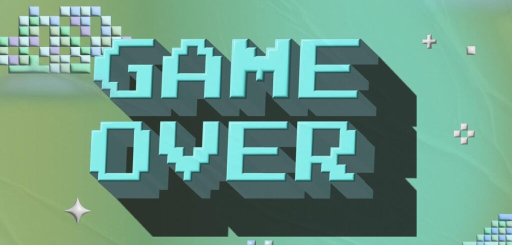 Game Over im 1980er Computerspiel-Style. (c) Image by nini kvaratskhelia/ Pixabay