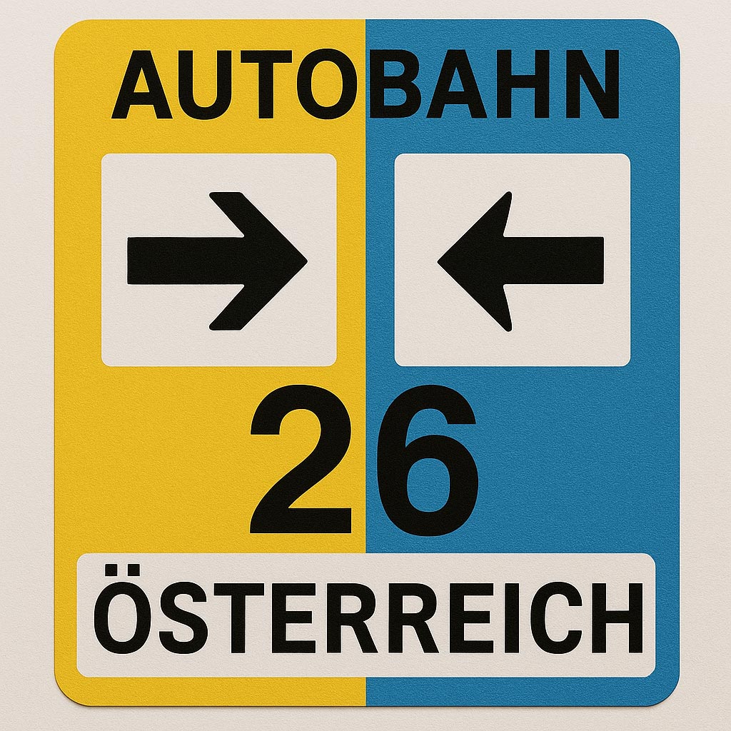 Grafik einer Autobahnvignette für beide Richtungen.
(c) DALL·E von OpenAI