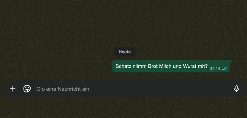 Screen mit einer WhatsApp Nachricht. (c) Screenshot/ K2